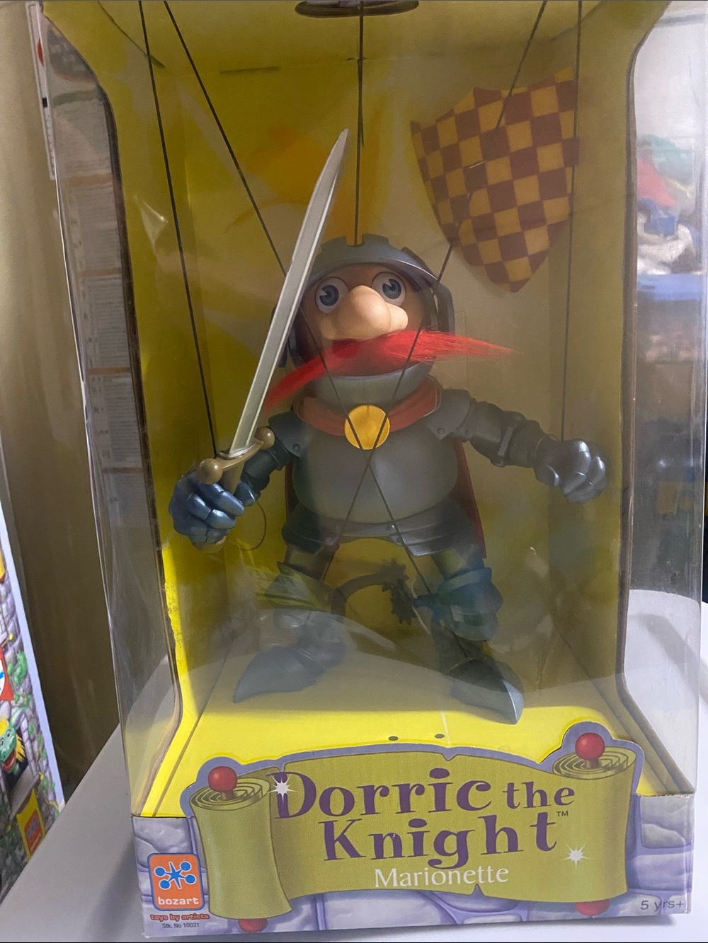 Dorric the Knight Marionette Toy - Red Mustache Knight by Bozart